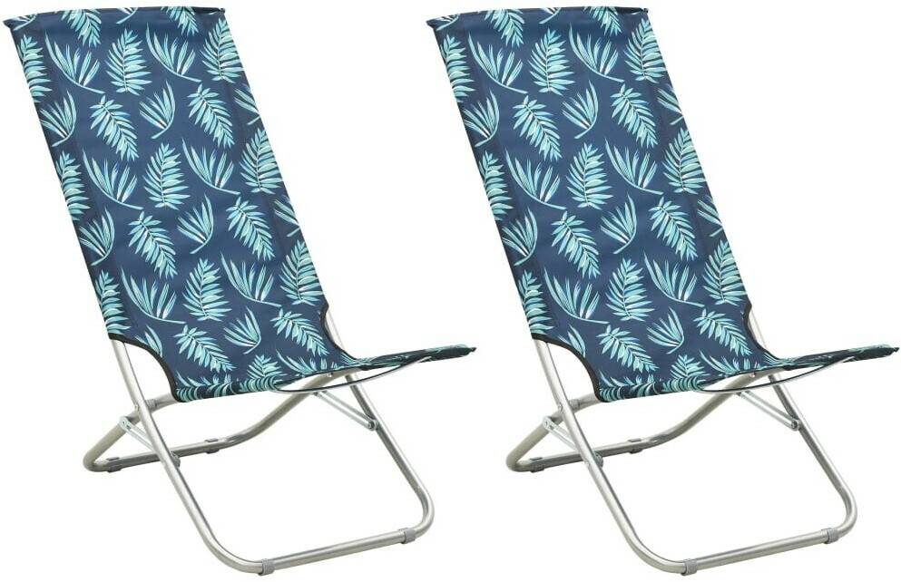 Sprinter vidaXL Folding Beach Chairs Setblue leaves vidaXL Folding Beach Chairs Set